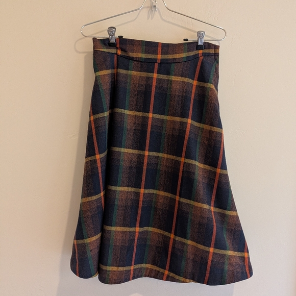 Modcloth Dresses & Skirts - Modcloth Plaid Flannel A Line Midi Skirt Medium